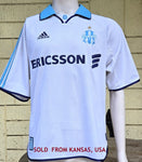 FRENCH LIGUE OLYMPIQUE MARSEILLE 1999-2000 ADIDAS JERSEY MAILLOT SHIRT  MEDIUM  SOLD!!