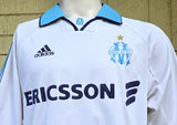 FRENCH LIGUE OLYMPIQUE MARSEILLE 1999-2000 ADIDAS JERSEY MAILLOT SHIRT  MEDIUM