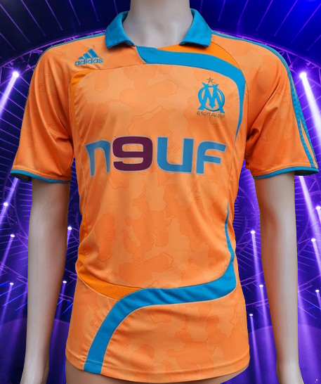 FRENCH LIGUE OLYMPIQUE MARSEILLE 2007-2008 THIRD ADIDAS JERSEY SHIRT MAILLOT  MEDIUM #695656