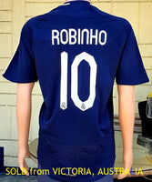 SPANISH LA LIGA REAL MADRID 2007-2008 LA LIGA CAMPEON ROBINHO 10 AWAY JERSEY ADIDAS SHIRT CAMISETA  MEDIUM  # 697265 SOLD!!