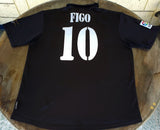 SPANISH LA LIGA REAL MADRID 2001-2002 LA LIGA CHAMPION FIGO 10 AWAY JERSEY ADIDAS SHIRT CAMISETA XL