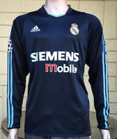 SPANISH LA LIGA REAL MADRID 2003-2004 SUPER COPA CHAMPION RONALDO 9 AWAY JERSEY ADIDAS LS SHIRT CAMISETA L