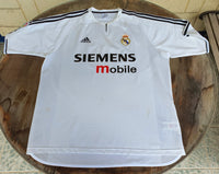 SPANISH LA LIGA REAL MADRID 2003-2004 SUPER COPA DE ESPANA CHAMPION HOME ZIDANE 5 JERSEY ADIDAS SHIRT CAMISETA L