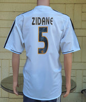 SPANISH LA LIGA REAL MADRID 2003-2004 SUPER COPA DE ESPANA CHAMPION HOME ZIDANE 5 JERSEY ADIDAS SHIRT CAMISETA L