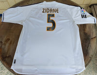 SPANISH LA LIGA REAL MADRID 2003-2004 SUPER COPA DE ESPANA CHAMPION HOME ZIDANE 5 JERSEY ADIDAS SHIRT CAMISETA L