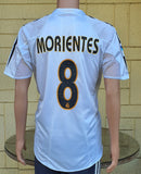 SPANISH LA LIGA REAL MADRID 2004-2005 LA LIGA 2nd JERSEY ADIDAS MORIENTES 8 PLAYER HOME SHIRT CAMISETA L