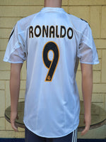 SPANISH LA LIGA REAL MADRID 2004-2005 LA LIGA 2nd JERSEY ADIDAS RONALDO 9 PLAYER HOME SHIRT CAMISETA L