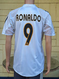SPANISH LA LIGA REAL MADRID 2004-2005 LA LIGA 2nd JERSEY ADIDAS RONALDO 9 PLAYER HOME SHIRT CAMISETA L