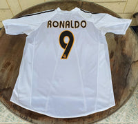 SPANISH LA LIGA REAL MADRID 2004-2005 LA LIGA 2nd JERSEY ADIDAS RONALDO 9 PLAYER HOME SHIRT CAMISETA L