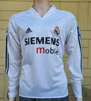 SPANISH LA LIGA REAL MADRID 2004-2005 LA LIGA 2nd  JERSEY ADIDAS UEFA HOME LS SHIRT CAMISETA M