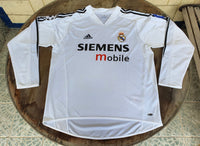 SPANISH LA LIGA REAL MADRID 2004-2005 LA LIGA 2nd  JERSEY ADIDAS UEFA HOME LS SHIRT CAMISETA M