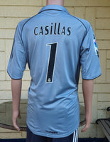 SPANISH LA LIGA REAL MADRID 2005-2006 LA LIGA 2nd JERSEY ADIDAS CASILLAS 1 THIRD SHIRT CAMISETA L