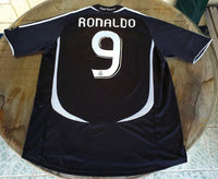 SPANISH LA LIGA REAL MADRID 2006-2007 LA LIGA CHAMPION JERSEY ADIDAS RONALDO 9 AWAY SHIRT CAMISETA L