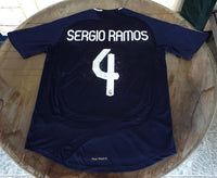 SPANISH LA LIGA REAL MADRID 2007-2008 LA LIGA CHAMPION JERSEY ADIDAS SERGIO RAMOS 4 AWAY SHIRT CAMISETA M