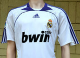 SPANISH LA LIGA REAL MADRID 2007-2008 LA LIGA CHAMPION JERSEY ADIDAS RAUL 7 HOME SHIRT CAMISETA L