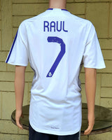 SPANISH LA LIGA REAL MADRID 2007-2008 LA LIGA CHAMPION JERSEY ADIDAS RAUL 7 HOME SHIRT CAMISETA L