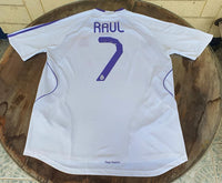 SPANISH LA LIGA REAL MADRID 2007-2008 LA LIGA CHAMPION JERSEY ADIDAS RAUL 7 HOME SHIRT CAMISETA L