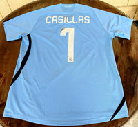 SPANISH LA LIGA REAL MADRID 2008-2009 SUPER COPA DE ESPANA CHAMPION JERSEY ADIDAS GOALKEEPER CASILLAS 1 SHIRT CAMISETA L