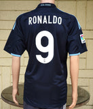 SPANISH LA LIGA REAL MADRID 2009-2010 LA LIGA 2nd JERSEY ADIDAS RONALDO 9 AWAY SHIRT CAMISETA L