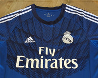 SPANISH LA LIGA REAL MADRID 2014-2015 FIFA CLUB WORLD CUP CHAMPION JERSEY ADIDAS CASILLAS 1 GOALKEEPER  SHIRT CAMISETA L