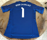 SPANISH LA LIGA REAL MADRID 2014-2015 FIFA CLUB WORLD CUP CHAMPION JERSEY ADIDAS CASILLAS 1 GOALKEEPER  SHIRT CAMISETA L