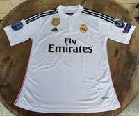 SPANISH LA LIGA REAL MADRID 2014-2015 FIFA CLUB WORLD CUP CHAMPION JERSEY ADIDAS HOME SHIRT CAMISETA S