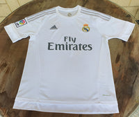 SPANISH LA LIGA REAL MADRID 2015-2016 UEFA CHAMPIONS LEAGUE CHAMPION JERSEY ADIDAS HOME SHIRT CAMISETA S