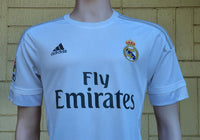 SPANISH LA LIGA REAL MADRID 2015-2016 UEFA CHAMPIONS LEAGUE CHAMPION JERSEY ADIDAS HOME SHIRT CAMISETA S