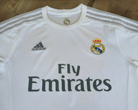 SPANISH LA LIGA REAL MADRID 2015-2016 UEFA CHAMPIONS LEAGUE CHAMPION JERSEY ADIDAS HOME SHIRT CAMISETA S