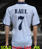 SPANISH LA LIGA REAL MADRID 2000 -2001 LA LIGA CHAMPION RAUL 10 HOME JERSEY ADIDAS SHIRT CAMISETA LARGE SOLD !!