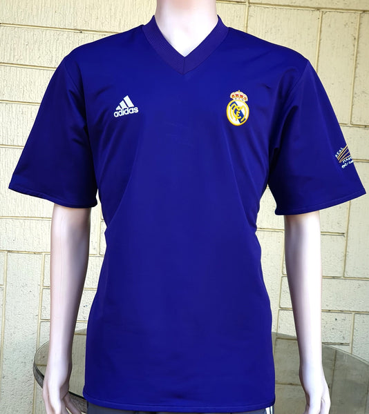 SPANISH LA LIGA REAL MADRID 2001-2002 UEFA CHAMPION THIRD ZIDANE JERSEY REVERSIBLE ADIDAS SHIRT CAMISETA L