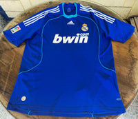 SPANISH LA LIGA REAL MADRID 2008-2009 SUPER COPA DE ESPANA CHAMPION JERSEY ADIDAS VAN DER VAART 23 AWAY SHIRT CAMISETA XL