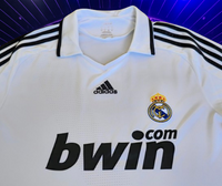 SPANISH LA LIGA REAL MADRID 2008-2009 SUPERCOPA CHAMPION v. NISTELROOY 17 HOME JERSEY ADIDAS SHIRT L # 315118