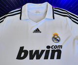 SPANISH LA LIGA REAL MADRID 2008-2009 SUPERCOPA CHAMPION v. NISTELROOY 17 HOME JERSEY ADIDAS SHIRT L # 315118