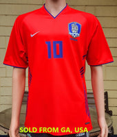 SOUTH KOREA 2006 WORLD CUP CHUYOUNG 10 JERSEY HOME NIKE SHIRT 저지 셔츠   LARGE /  IM#308069 037611/102931 SOLD!!