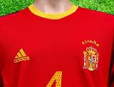 SPAIN 2002 HOME JERSEY MEMORABILIA PEP GUARDIOLA 4 HOME JERSEY ADIDAS SHIRT CAMISETA LARGE # 298547