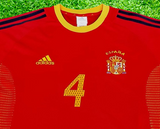 SPAIN 2002 HOME JERSEY MEMORABILIA PEP GUARDIOLA 4 HOME JERSEY ADIDAS SHIRT CAMISETA LARGE # 298547