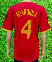 SPAIN 2002 HOME JERSEY MEMORABILIA PEP GUARDIOLA 4 HOME JERSEY ADIDAS SHIRT CAMISETA LARGE # 298547