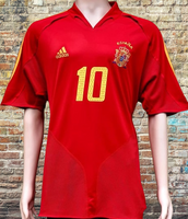 SPAIN 2004 EURO QUARTER-FINALS MOREINTES 10 HOME JERSEY ADIDAS SHIRT CAMISETA  LARGE  # 348273