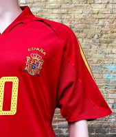 SPAIN 2004 EURO QUARTER-FINALS MOREINTES 10 HOME JERSEY ADIDAS SHIRT CAMISETA  LARGE  # 348273