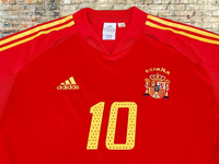 SPAIN 2004 EURO QUARTER-FINALS MOREINTES 10 HOME JERSEY ADIDAS SHIRT CAMISETA  LARGE  # 348273