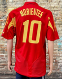 SPAIN 2004 EURO QUARTER-FINALS MOREINTES 10 HOME JERSEY ADIDAS SHIRT CAMISETA  LARGE  # 348273