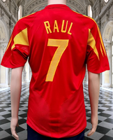 SPAIN 2004 EURO QUARTER-FINALS LEGENDARY RAUL 7 HOME JERSEY ADIDAS SHIRT CAMISETA  MEDIUM  # 348273