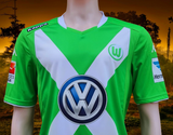 GERMAN BUNDESLIGA VFL WOLFSBURG 2014-2015 DFB-POKAL ZHANG 29 HOME KAPPA JERSEY SHIRT TRIKOT LARGE