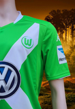 GERMAN BUNDESLIGA VFL WOLFSBURG 2014-2015 DFB-POKAL ZHANG 29 HOME KAPPA JERSEY SHIRT TRIKOT LARGE