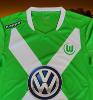 GERMAN BUNDESLIGA VFL WOLFSBURG 2014-2015 DFB-POKAL ZHANG 29 HOME KAPPA JERSEY SHIRT TRIKOT LARGE