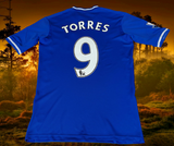 ENGLISH PREMIER CHELSEA 2013-14 UEFA CHAMPIONS LEAGUE SEMI-FINALS FERNANDO TORRES 9 HOME ADIDAS JERSEY SHIRT SMALL/MEDIUM