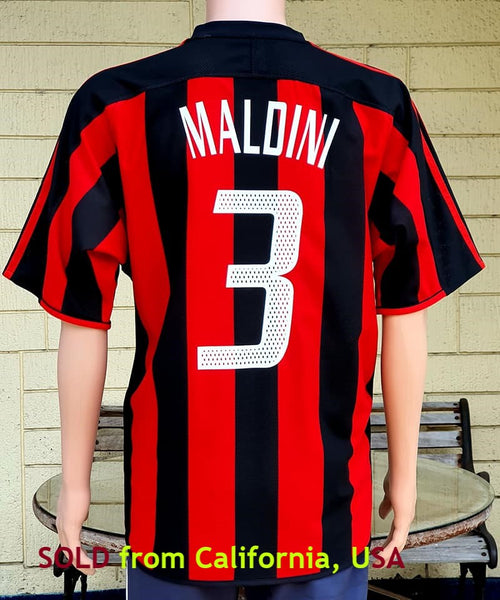 ITALIAN CALCIO AC MILAN 2003-04 SERIE-A & UEFA SUPER CUP CHAMPION LEGENDARY MALDINI 3 JERSEY ADIDAS SHIRT MAGLIA LARGE/ CODE # 022245  SOLD OUT!!