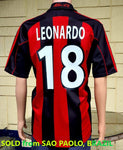 ITALIAN CALCIO AC MILAN 2000-2001 COPPA ITALIA SEMI-FINALS LEONARDO 18 JERSEY ADIDAS SHIRT MAGLIA LARGE  SOLD OUT!!