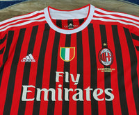 ITALIAN CALCIO AC MILAN 2011-2012 SUPERCOPPA ITALIANA- CHAMPION PATO 7 HOME ADIDAS SHIRT MAGLIA EXTRA LARGE 